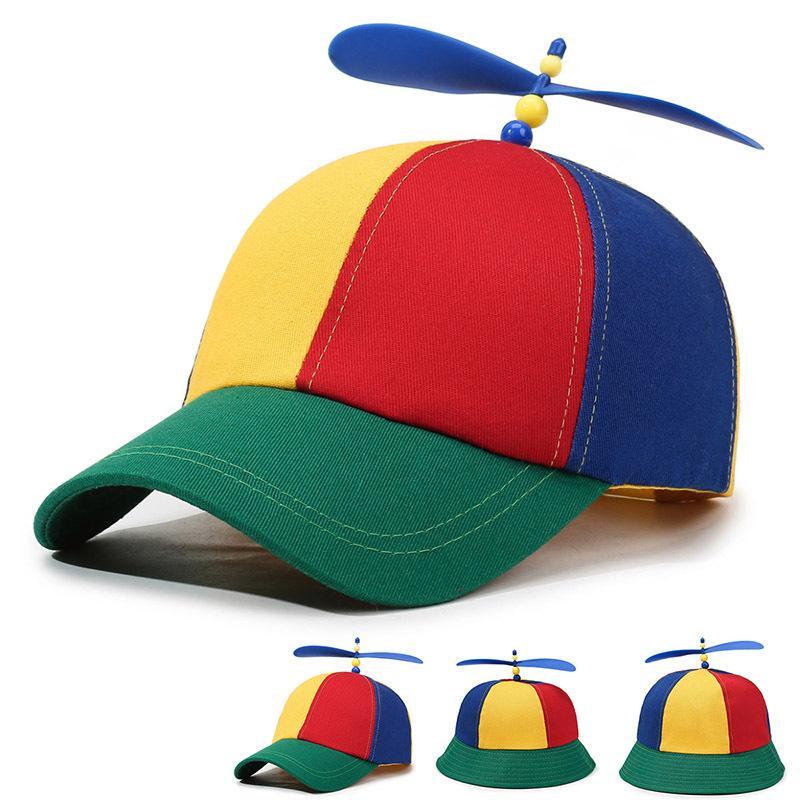 Propeller Guard - 【S】Frühlings- und Herbst-Bambus-Drachenfliegen-Propeller Mode-Farbblock-Baseballkappe – Outdoor-Sonnenschutzhut