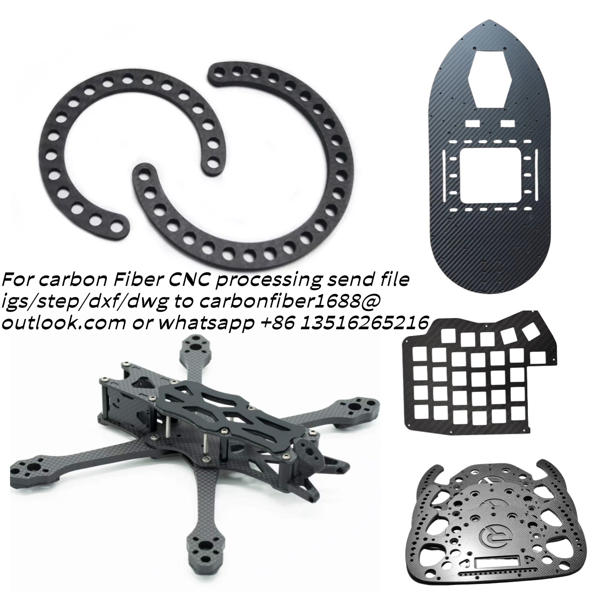 Carbon Fiber Drone Frame - Kohlefaserplatten-Verarbeitung, Carbon-Board-Panel-Schneiden, Gravieren, CNC-Bearbeitung, Drohnenarm, FPV-Rahmen