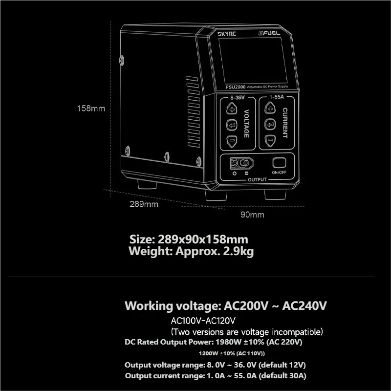 SKYRC PSU2000 1980W Einstellba – Rc Drone Bewertung und Preis