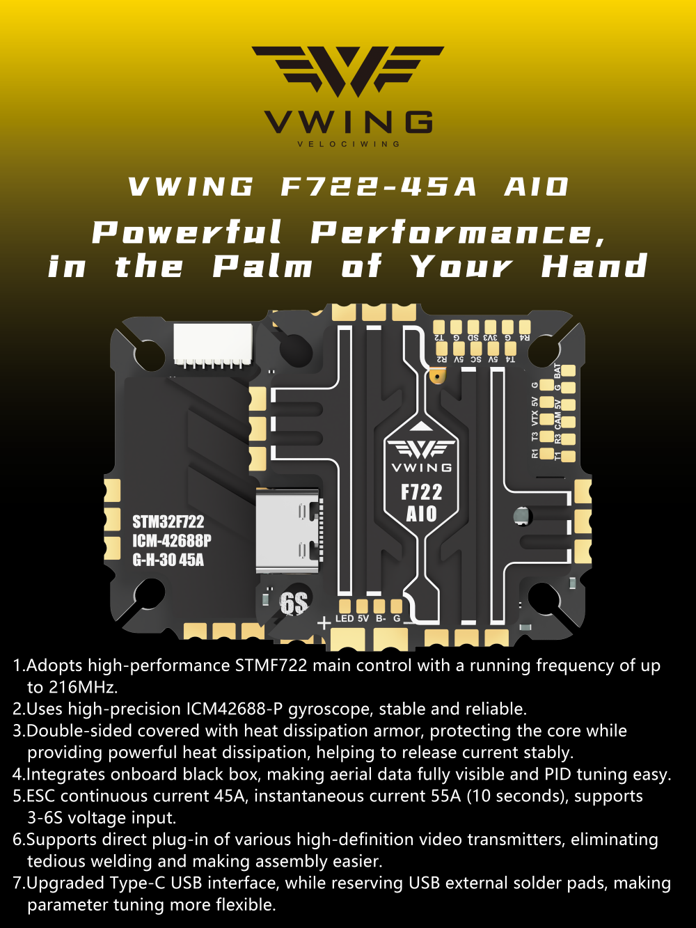 VWING F722 AIO Flugcontroller  – Betaflight Fc Bewertung und Preis
