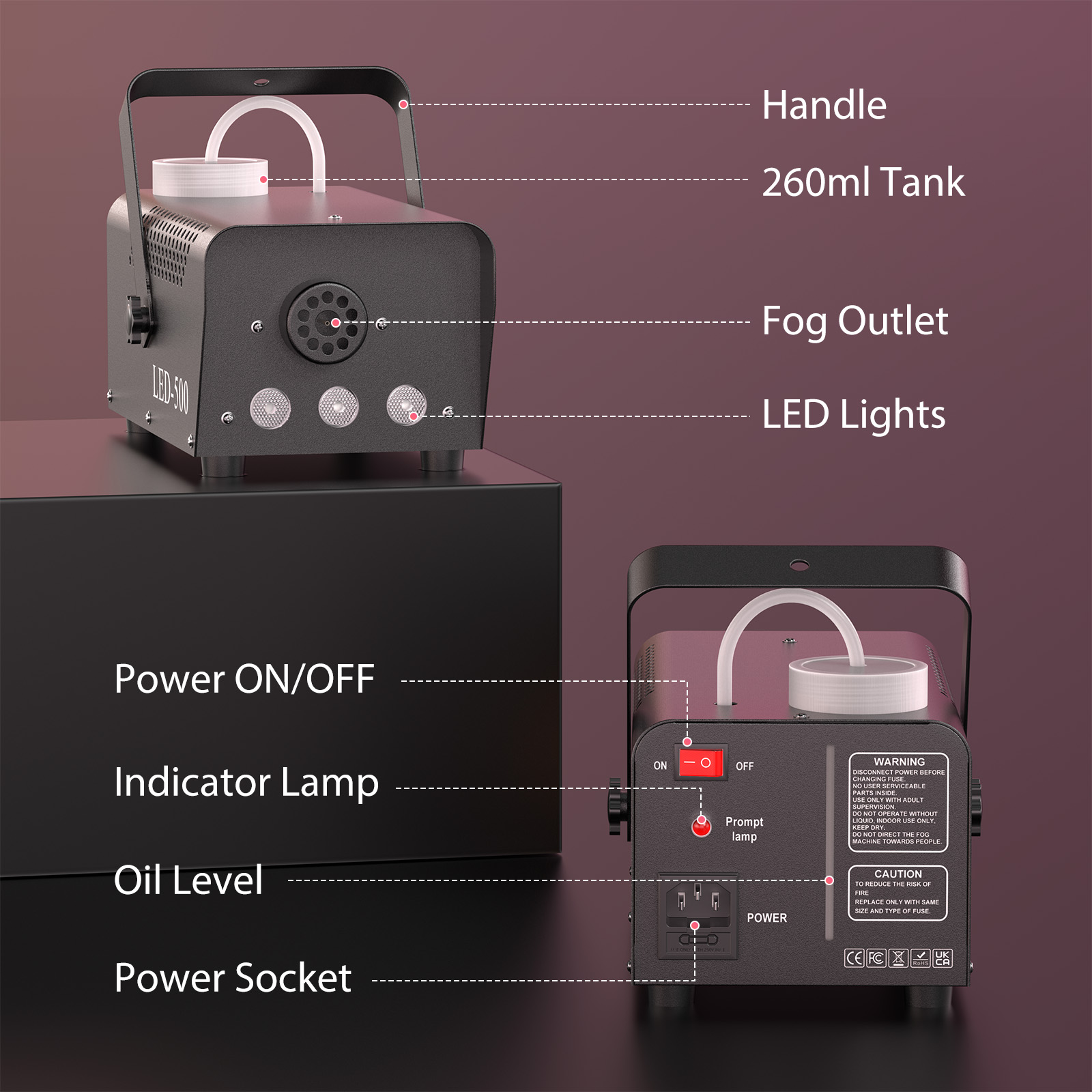 U'King 500 W Nebelmaschine RGB – Smoke Stopper Bewertung und Preis