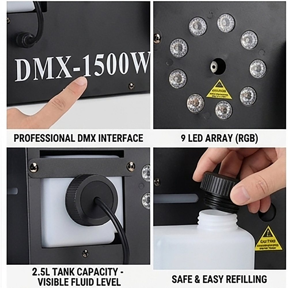 1500W Nebelmaschine RGB 9X3W L – Smoke Stopper Bewertung und Preis